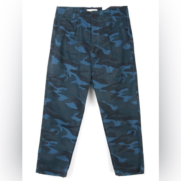 SUNDRY 29 Camo Pocket Pant Mineral Wash Blue MADE USA 🇺🇸 BUTTON FLY Cotton CLEAN - Picture 1 of 13